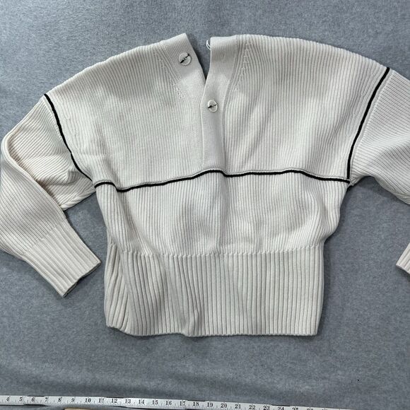 H&M Studio Collection Cardigan XL Wool Chunky knit v neck AW2024 NWT cream - Picture 16 of 16